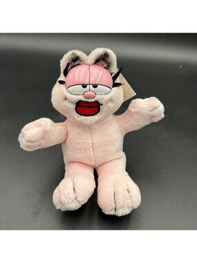 VTG Garfield Arlene Plush NWT Fine Toys 1978 Paws Bean Bag Sitting 6" Pink Cat